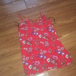 Red floral sundress
